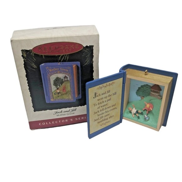 {Vintage} Hallmark Christmas Ornament Jack & Jill Book 1995 Mother Goose Blue - Picture 3 of 8